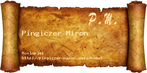 Pingiczer Miron névjegykártya